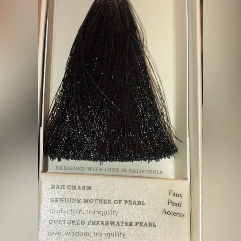 LUNA NORTE TikTok Viral Black Tassel and Charms Elegant Purse Bag Charm NEW NWT